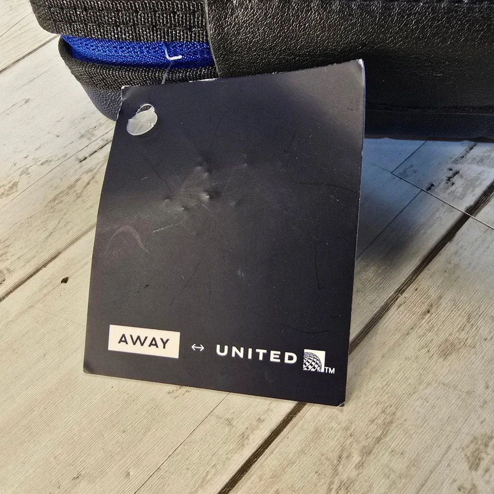 NEW Away United Airlines Amenity Kit Navy Blue Hard Shell Case Sunday Riley